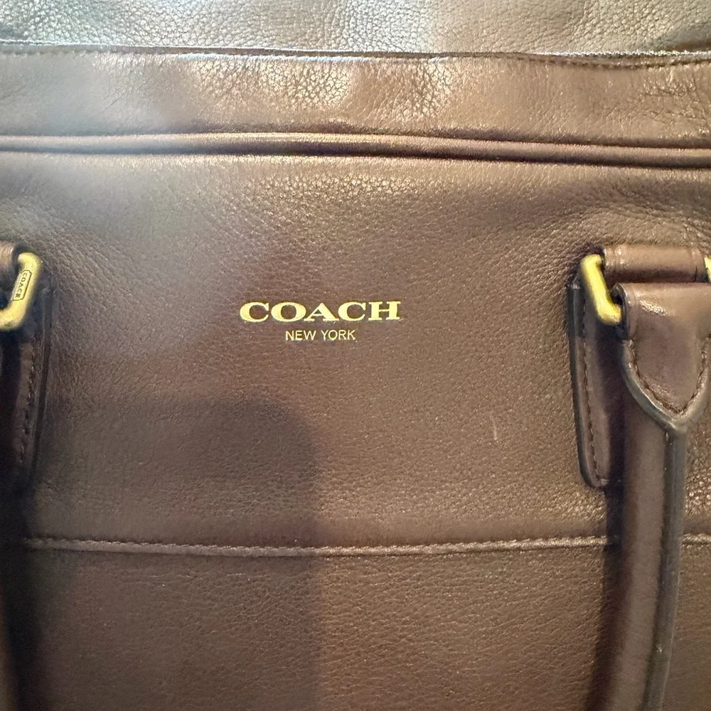 Coach Brown Leather Luggage Suitcase Duffle bag
